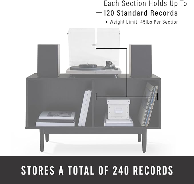 Crosley Furniture Liam Medium Vinyl Record Storage TV Stand and Entertainment - Image 6