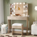Vabches Vanity Desk with Mirror and Lights, Makeup Vanity Table with Charging by Vabches