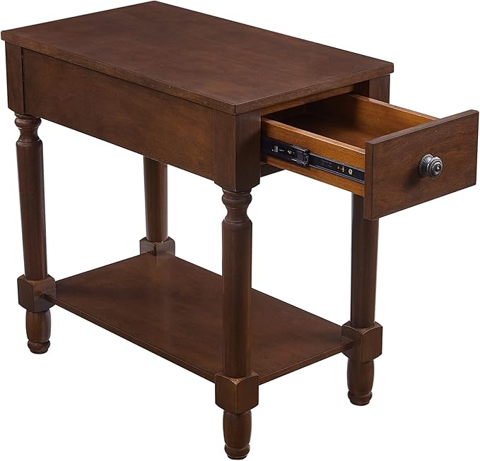 Ball & Cast Wood End Tables, Dark Brown-Open - Image 4