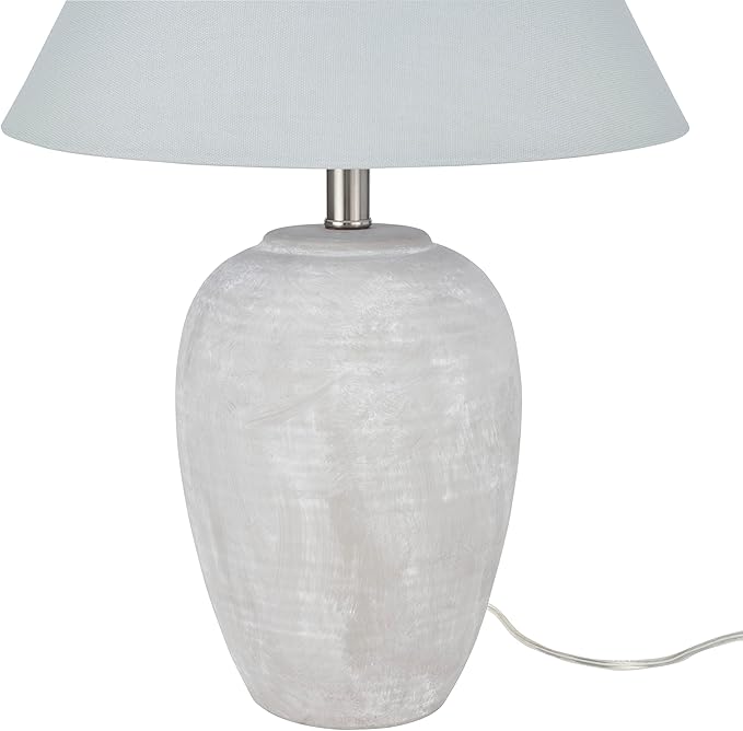 Nourison Home 23" Grey Vintage Distressed Ceramic Pot Table Lamp - Image 4