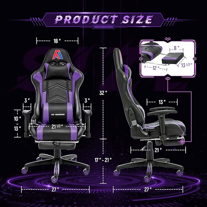 AA Products High Back Ergonomic Gaming Chair - Image 3