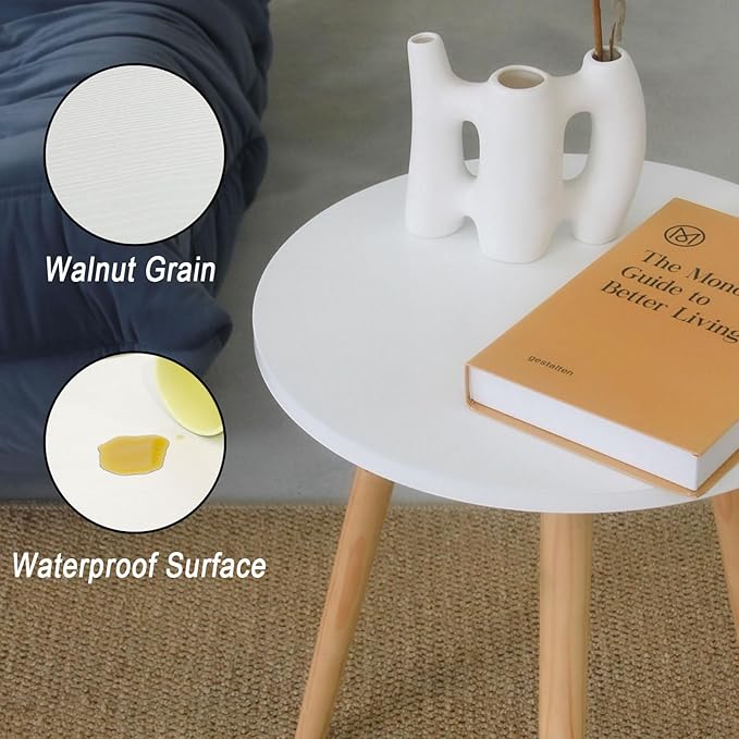 AWASEN Round Side/ End Table, Accent Nightstand Modern - Image 6