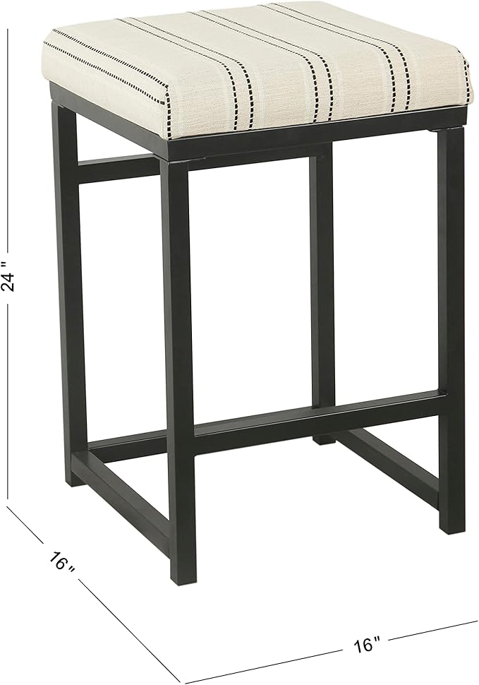 HomePop Home Decor | Modern 24-Inch Counter Stool | Backless Metal Frame Bar - Image 3