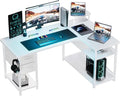 GTRACING Gaming Desk with Drawers, Carbon Fiber Style L Shaped Computer Desk by GtracingDirect