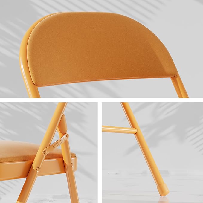 VECELO 4-Pack Folding Chairs Portable Metal - Image 5