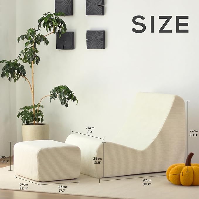 N&V Bean Bag Chair Single Seated Foam Sofa Armless Floor Sofa - Image 2