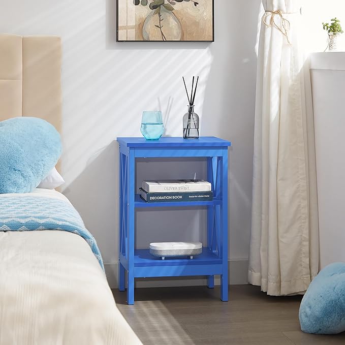 VECELO End Table, Bedside Table, X-Design Reinforced Nightstands, Side Table - Image 9