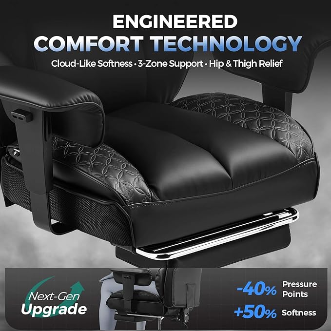 GTRACING Big and Tall Gaming Chair 400lbs Heavy Duty Office Chair - Image 4
