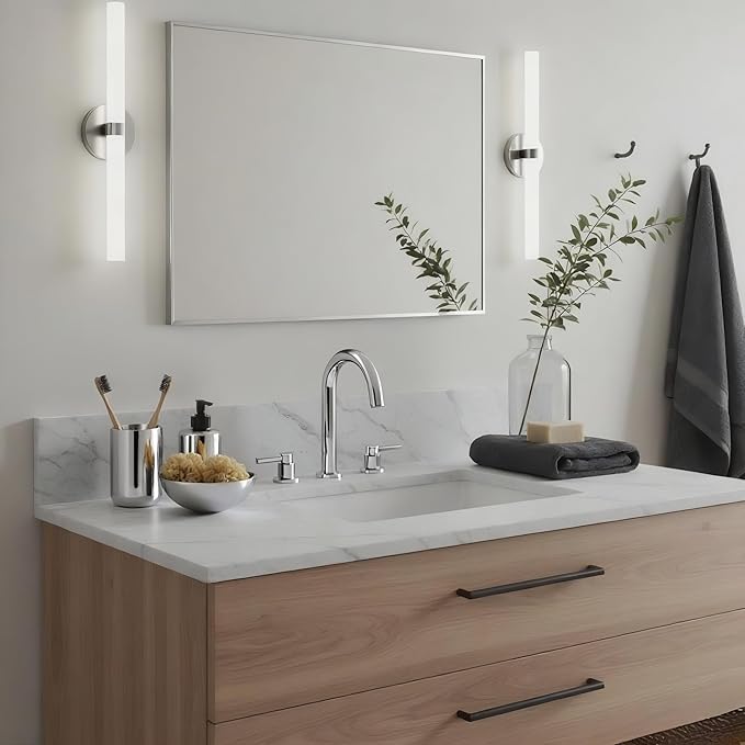 24x36 Inch Nickel Bathroom Mirror - Image 4