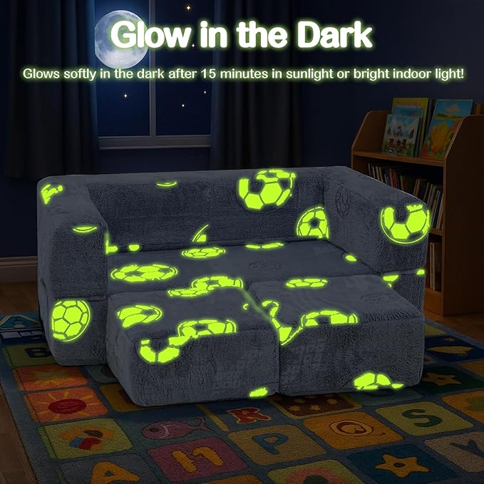 Lamerge Toddler Couch Glow in The Dark Toddler Fold Out Couch - Image 7