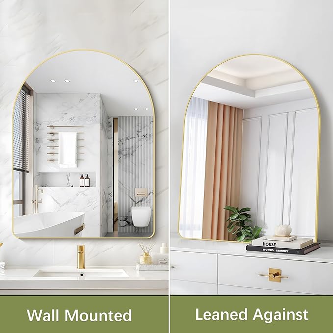 Arched Bathroom Mirror, Wall Mounted Mirror, Living Room, Vertically Hanging or - Image 8