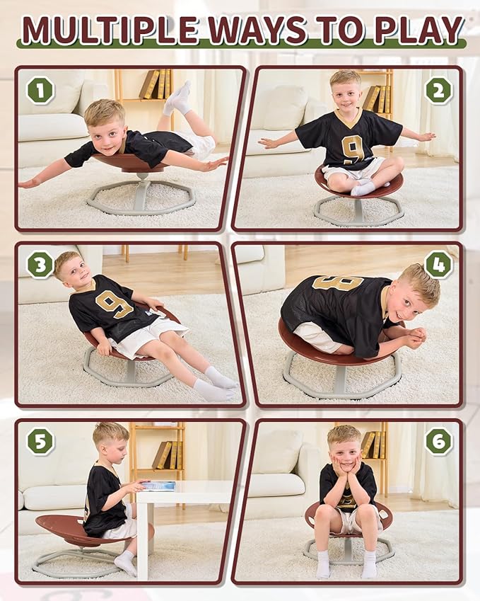 KidBloom Spinning Chair for Autistic Kids, Football Sensory Toys for Kids - Image 4