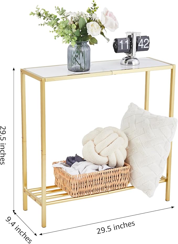 Wimarsbon 29.5" Sofa Tables, Narrow Console Table, 2 Tier Thin Sofa Table - Image 3