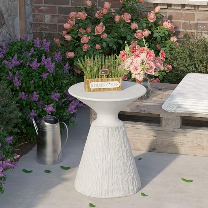 COSIEST Outdoor Side Table, Mushroom Shaped MgO Accent Table, Lightweight Patio - Image 4
