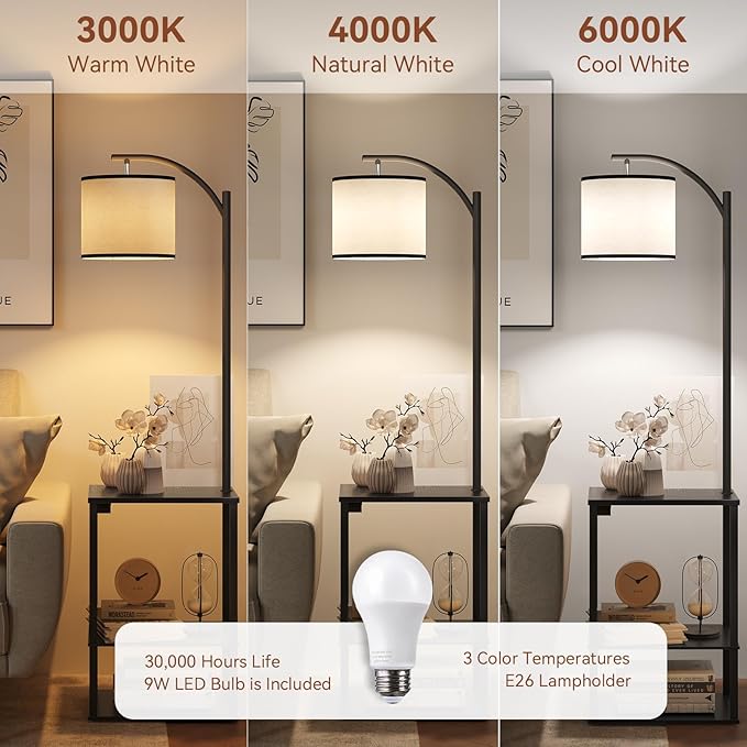 SUNMORY Floor Lamp with Table, End Table - Image 5