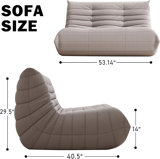 Bean Bag Chair for Adults, Oversized Loveseat Fireside Chair Comfy Lazy Floor - Image 2