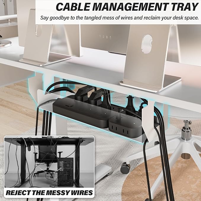 Kingant Standing Desk Height Adjustable Small Electric Stand Up Desks - Image 4
