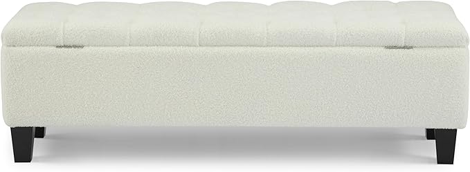 Christopher Knight Home Ottilie Boucle Fabric Storage Ottoman Bench, Wooden - Image 9