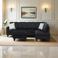 Couches for Living Room Modern L Shaped Couch Comfy Flannel Fabric 3 Pieces by LynginsCreativeLife