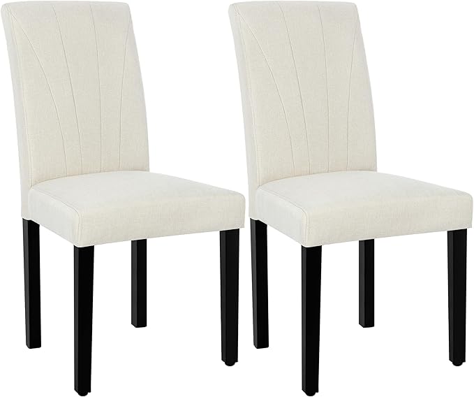 VECELO Upholstered Dining Chairs Set of 2, Modern Fabric and High Back & Solid - Image 7