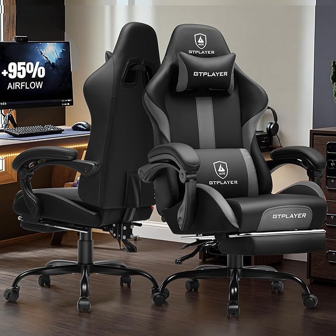 GTRACING Gaming Chair with Foot Rest & Pocket Spring Cushion, Ergonomic High - Image 2