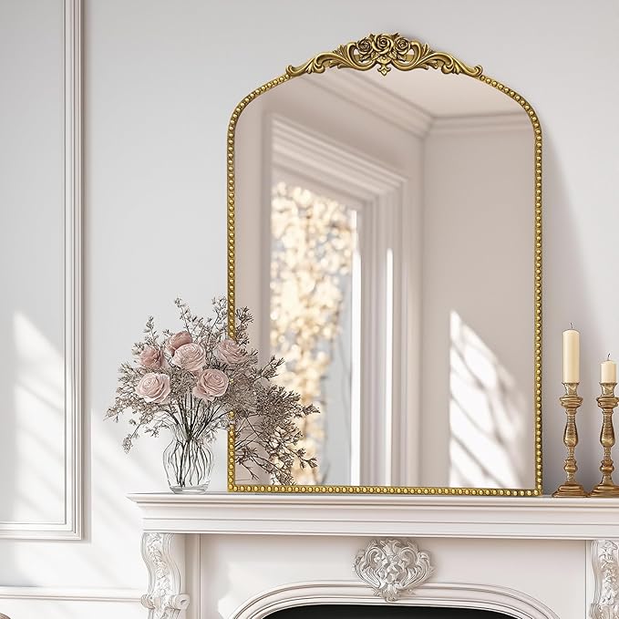 AIXI HOME Vintage Gold Arched Mirror 24"x36", Traditional Arendahl Antique by AIXI+HOME