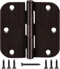 6 Pack Oil Rubbed Bronze Door Hinges 3.5" x 3 1/2 Inch Black Brushed Interior by TDCHINGES