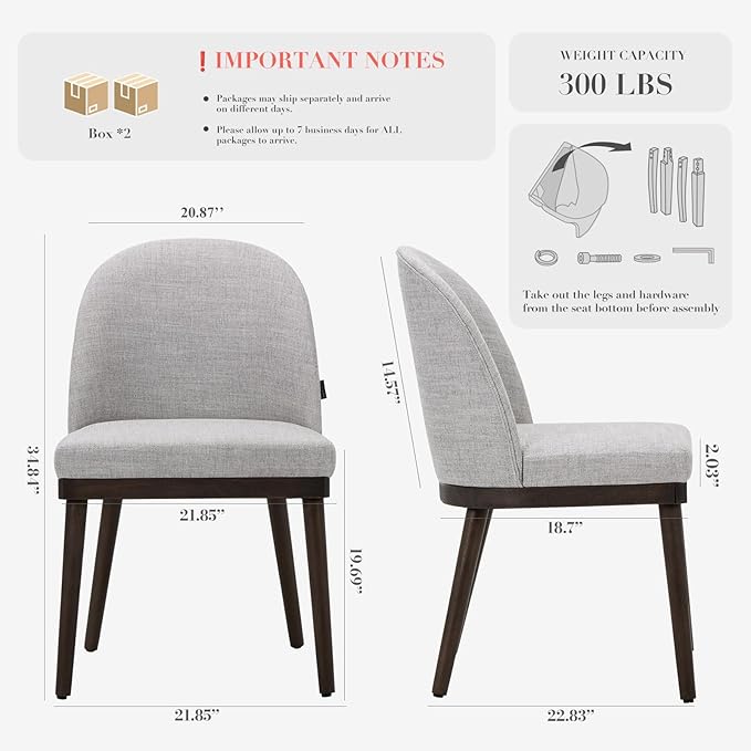 COLAMY Upholstered Dining Chairs Set of 4, Large Dining Room Kitchen Chairs - Image 2