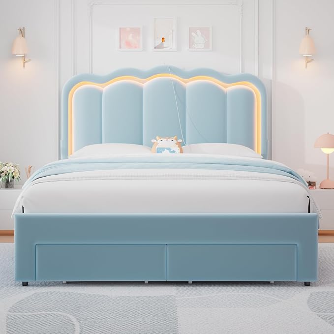 Full Upholstered LED Bed Frame - Image 8