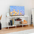 White TV Stand with Storage for 50 Inch TV Modern Entertainment Center with by Luplom