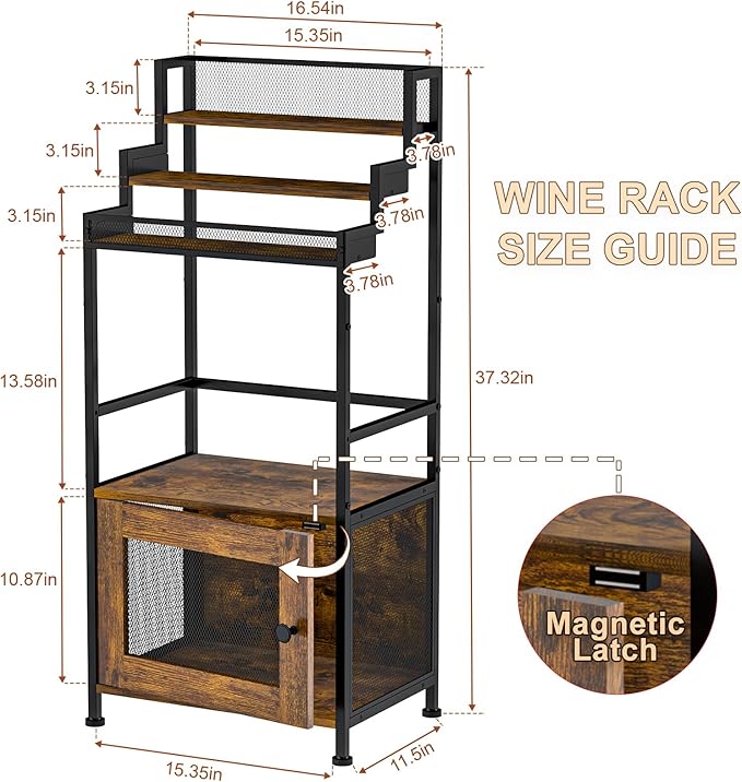 Tiered Liquor Stand with Bar Cabinet - Image 7