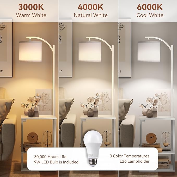 SUNMORY Floor Lamp with Table, End Table - Image 5