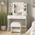 Vabches Vanity Desk with Lights, Makeup Vanity with Power Strip, Dressing Table by Vabches