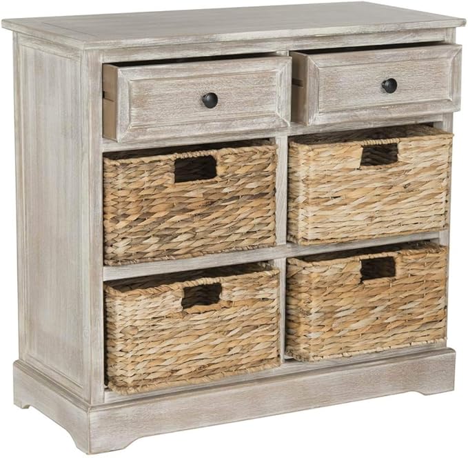 SAFAVIEH American Homes Collection Herman Whitewash Wicker Basket Storage Unit by SAFAVIEH