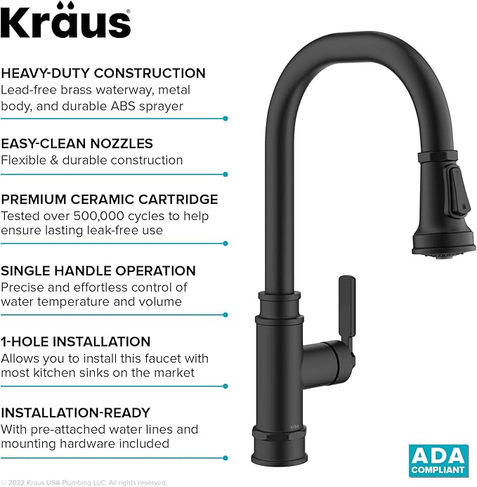 KRAUS Allyn Transitional Industrial Pull-Down Single Handle Kitchen Faucet in - Image 11