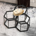 Coffee Table Glass Modern Coffee Table, Hexagon Free Combination Glass Center by LUGSHIREE
