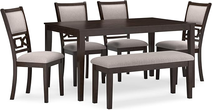 Signature Design by Ashley Langwest Transitional Diamond Patterned Dining Table by SignatureDesignbyAshley