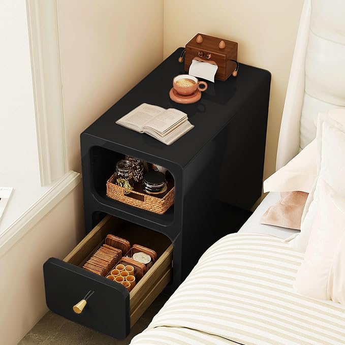Solid Wood Nightstand, Narrow Night Stand - Image 2