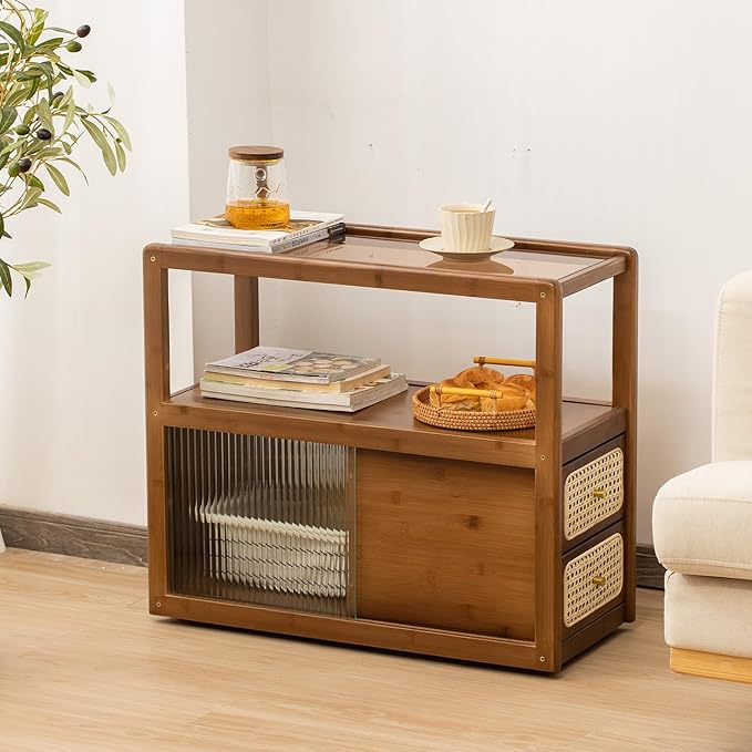 Bamboo Side Table Nightstand by SOBIBO