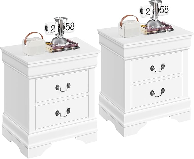 Yaheetech Fully-Assembled Nightstands Set of 2, 2-Drawer Nightstands Large by Yaheetech