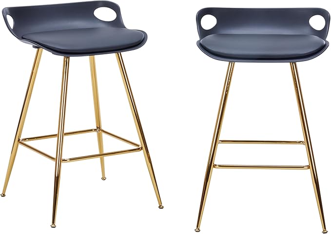 Sidanli Black Bar Stools, Barstool Set of 2, Counter Height Chairs by Sidanli