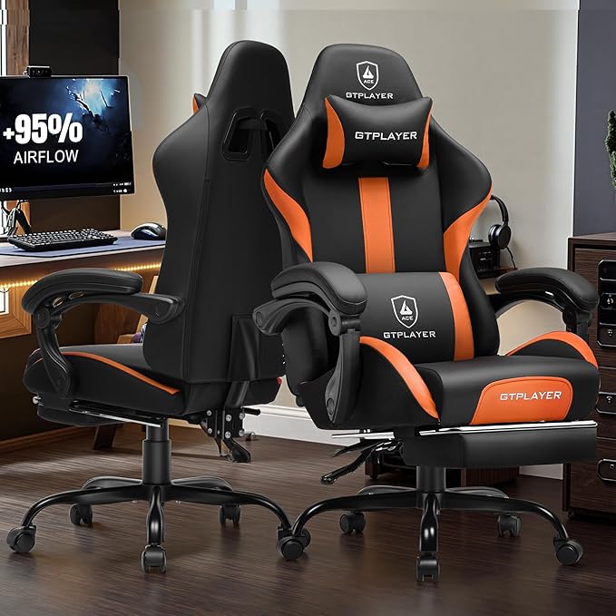 GTRACING Gaming Chair with Foot Rest & Pocket Spring Cushion, Ergonomic High - Image 2