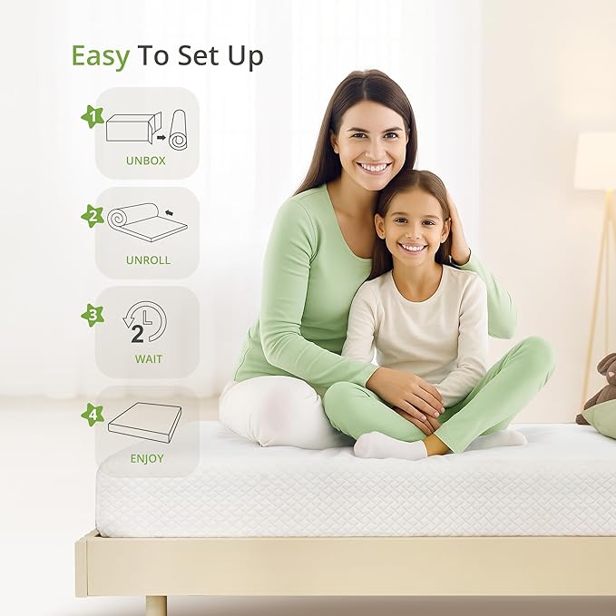 6 Inch Twin Mattress for Kids, Memory Foam Mattress - Image 7