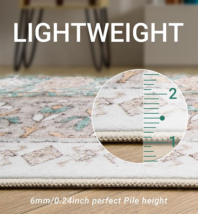zesthome 9x12 Area Rugs, Stain Resistant Washable Rug, Ultra-Thin Rugs - Image 5