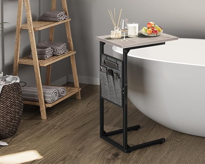 Vagusicc C Shaped End Table, Small Side Table - Image 2