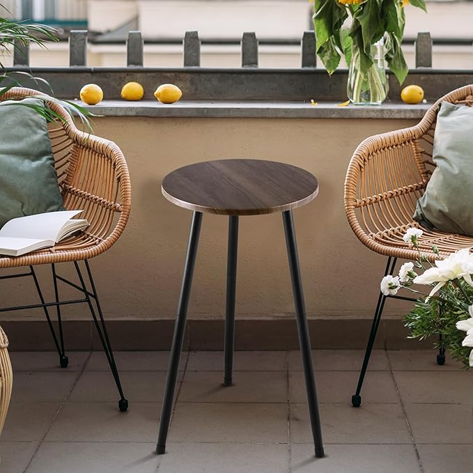 2 Packs Small Round Side Table 13.5" Outdoor Patio Round Accent Coffee Tables - Image 8