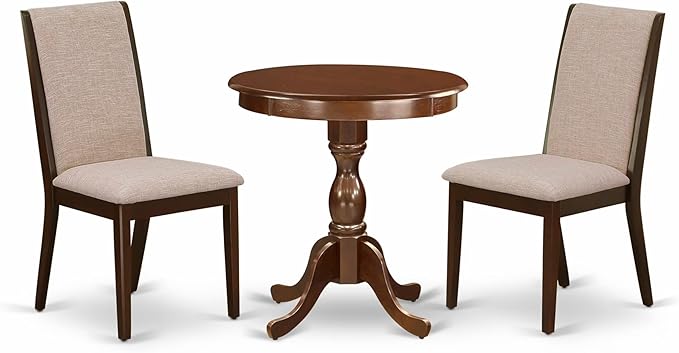 East West Furniture ESLA3-MAH-04 3 Piece Kitchen Table & Chairs Set Contains a by EastWestFurniture