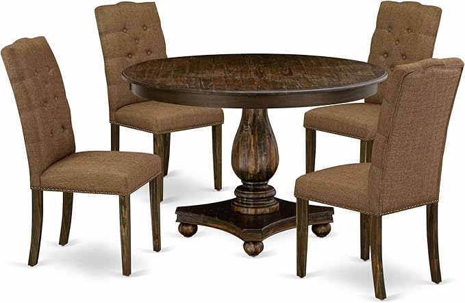 East West Furniture F2EL5-718 5 Piece Kitchen Table & Chairs Set Includes a by EastWestFurniture