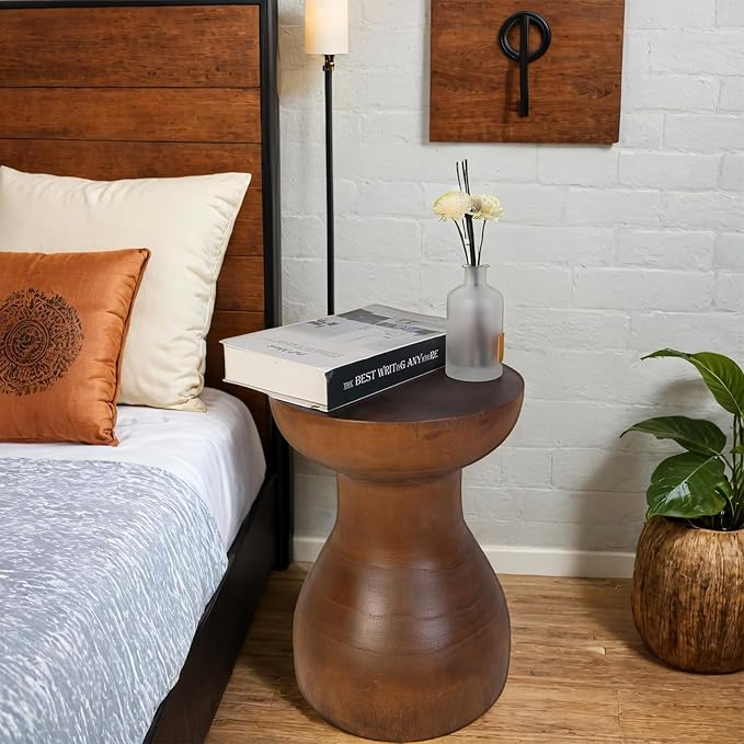 TORMAYS HOME Wooden Side Table Tree Stump End Table Solid Wood Stool Natural - Image 4