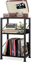 Hosfais 3 Tier Record Player Stand, Retro Vinyl Record Storage End Table Records by HosfaisHome